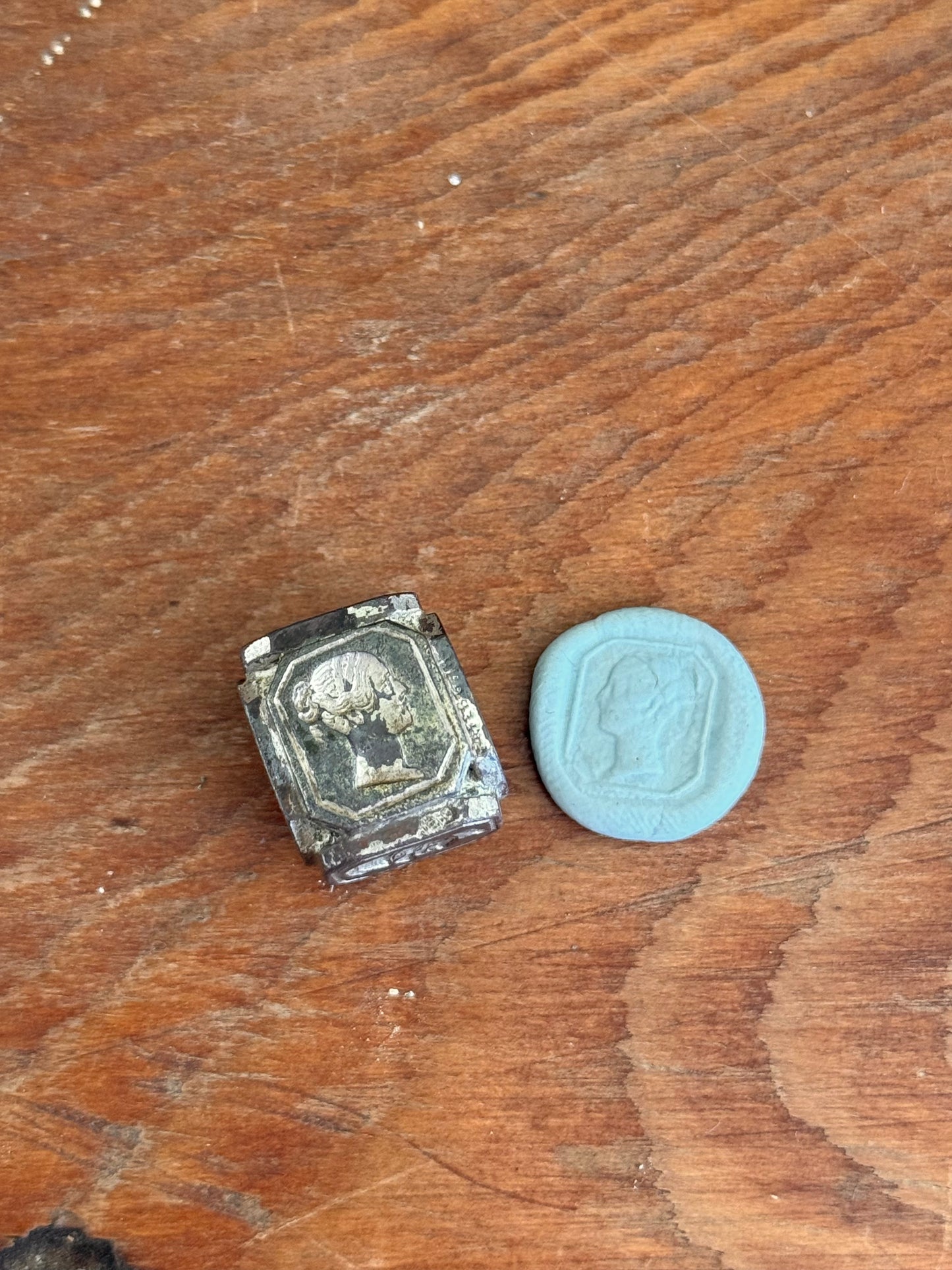 Antique Famous Faces Wax Seal | Brass Circa 1850