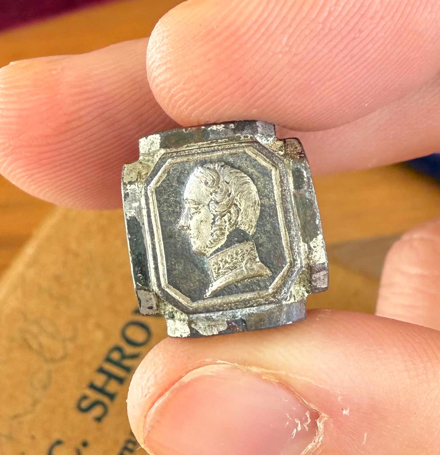 Antique Famous Faces Wax Seal | Brass Circa 1850