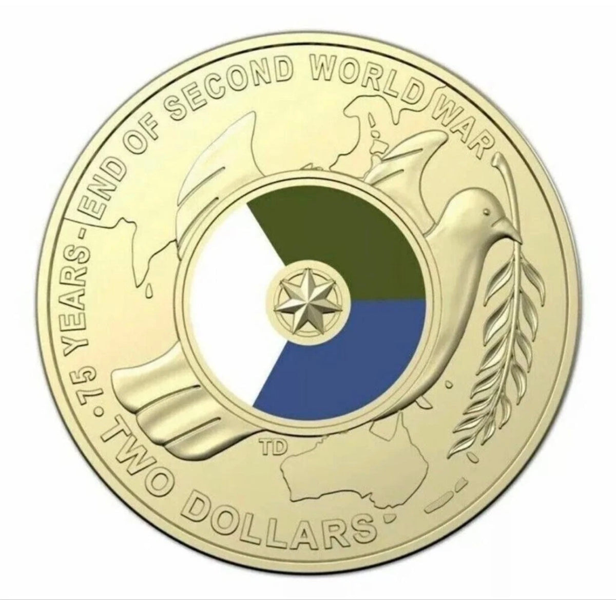 2020 Australian $2 75 Years End of WWII Coloured Uncirculated Coin – Premium Lighthouse Capsule