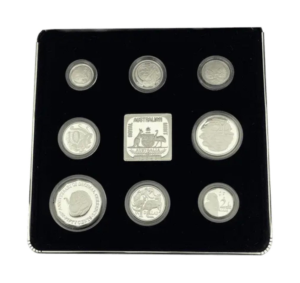 1991 Australian Masterpieces in Silver – 25th Anniversary of Decimal Currency Proof Set