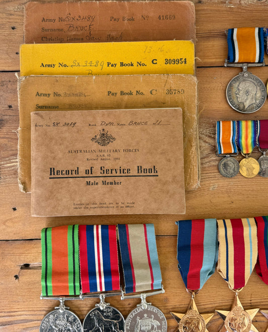 Australian WWI & WWII Father and Son Military Medal Group – Bruce Family