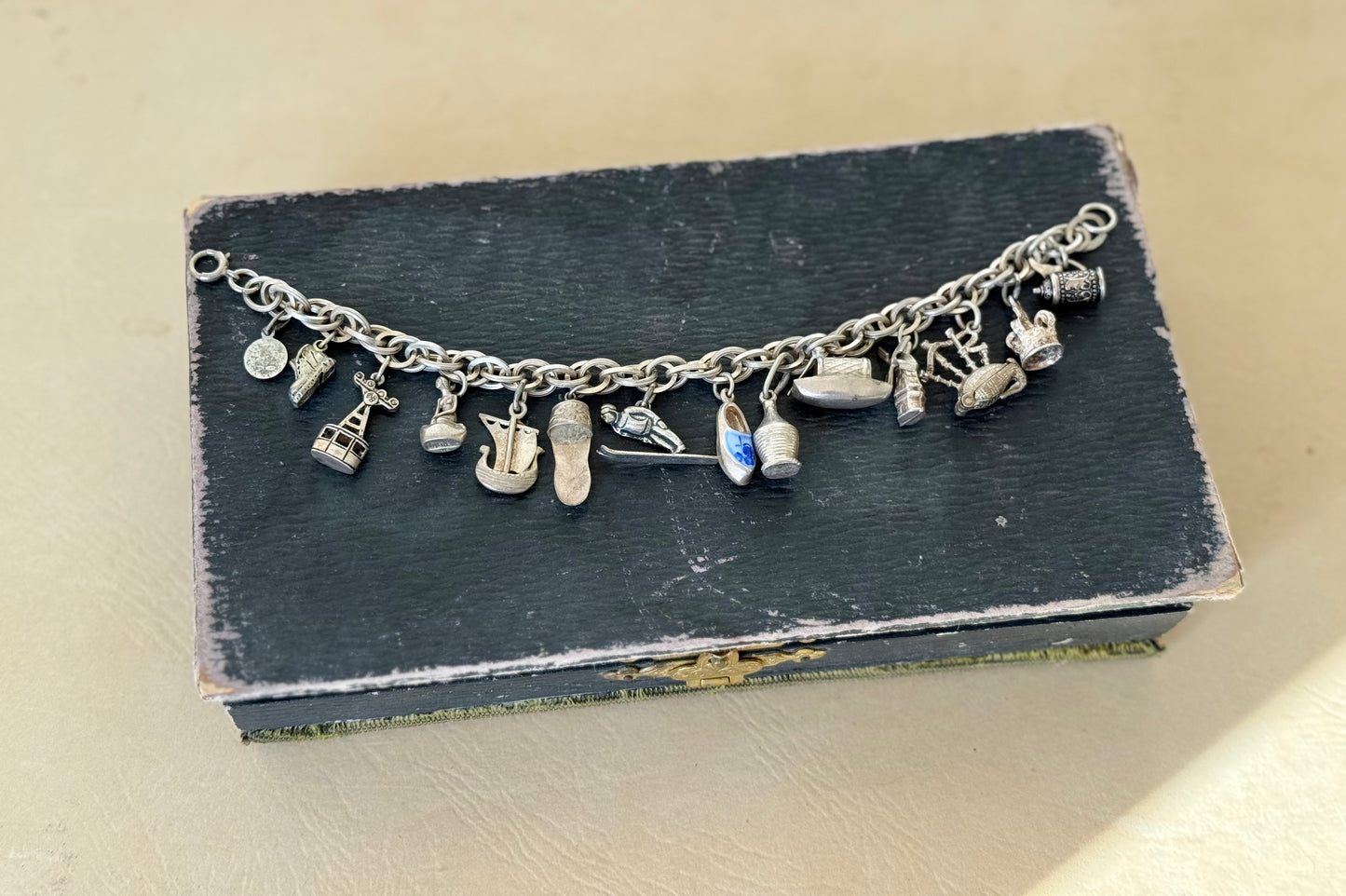 Multi-link Sterling Silver Charm Bracelet | Various European Charms