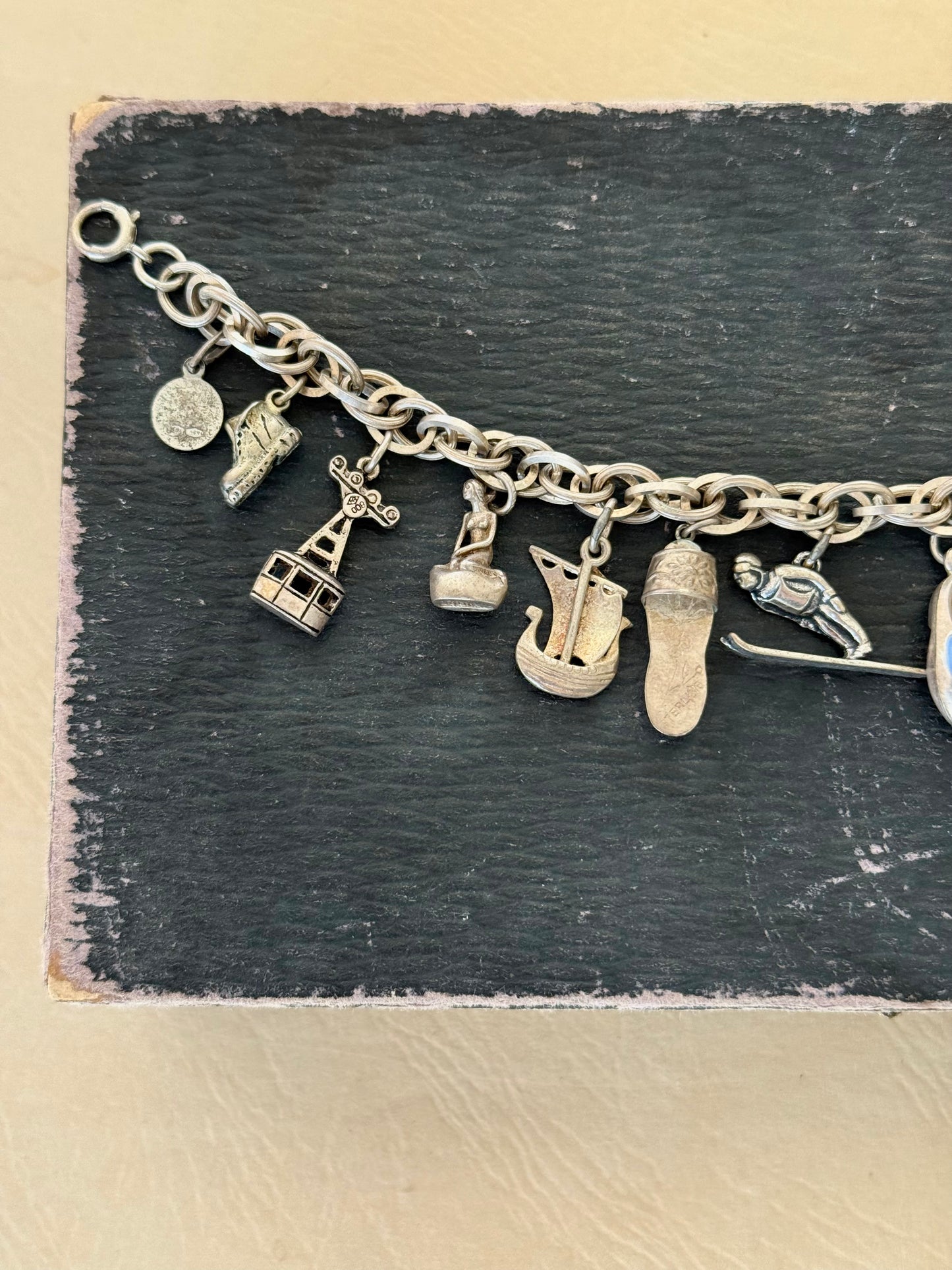 Multi-link Sterling Silver Charm Bracelet | Various European Charms