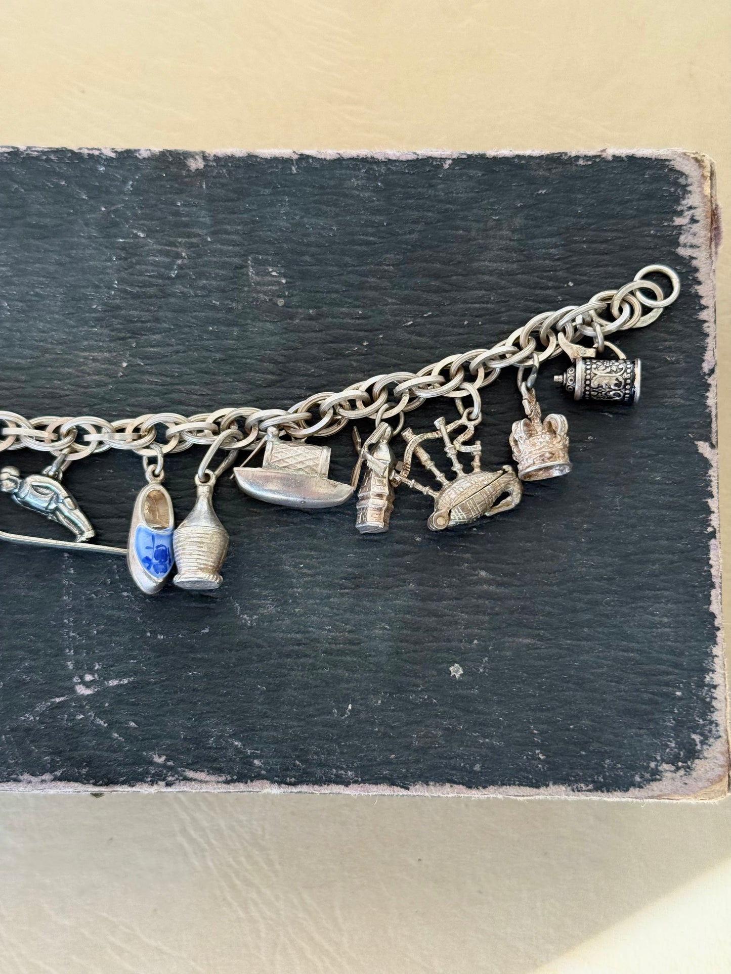 Multi-link Sterling Silver Charm Bracelet | Various European Charms