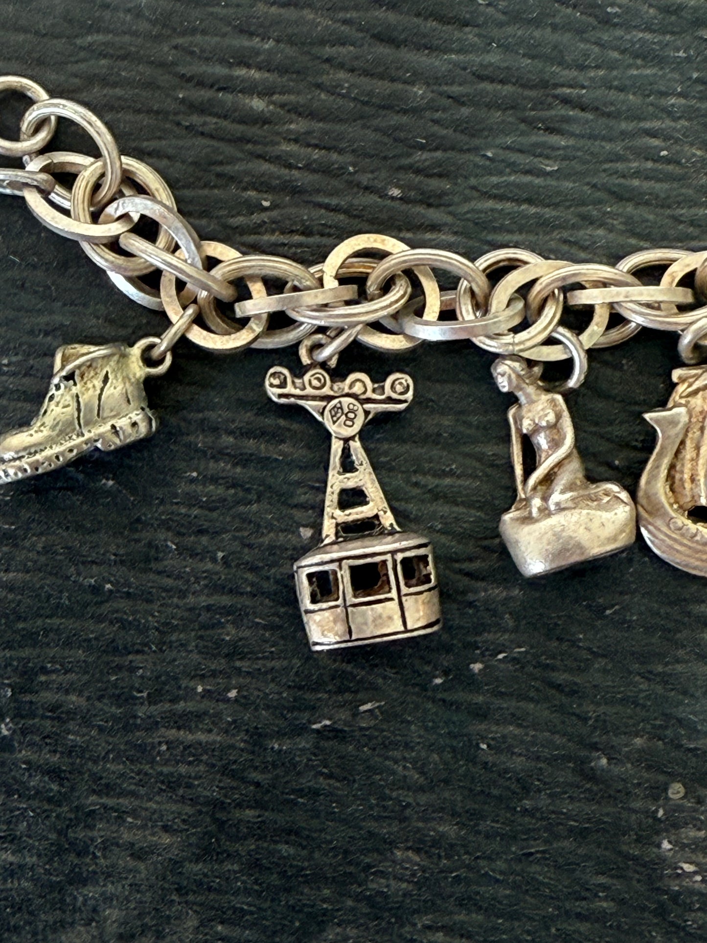 Multi-link Sterling Silver Charm Bracelet | Various European Charms