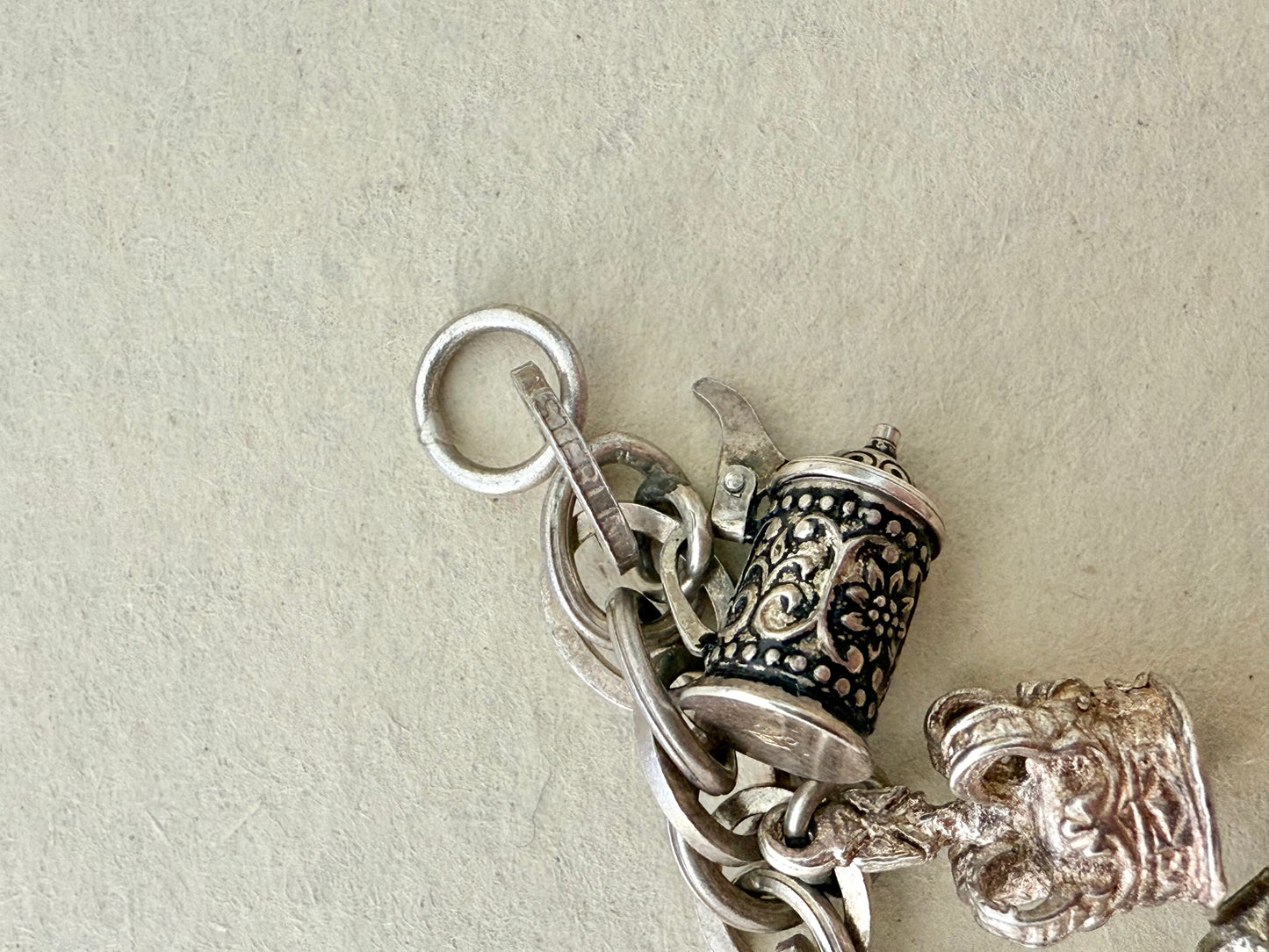Multi-link Sterling Silver Charm Bracelet | Various European Charms