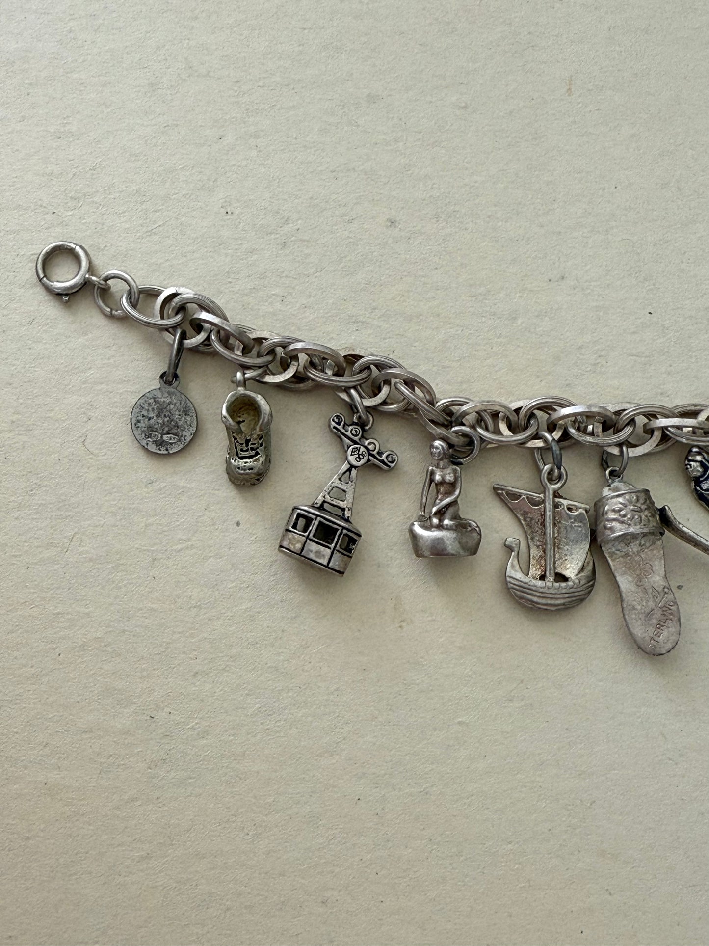 Multi-link Sterling Silver Charm Bracelet | Various European Charms