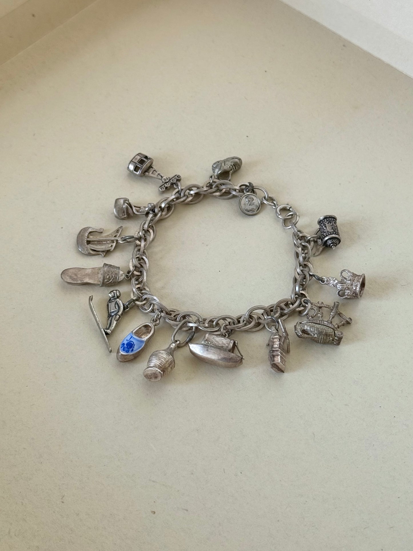Multi-link Sterling Silver Charm Bracelet | Various European Charms