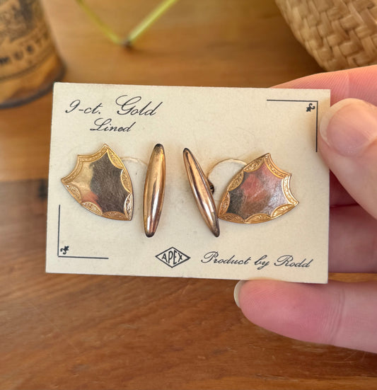 Vintage Apex by Rodd Gold-Lined Cufflinks | New Old Stock on Card