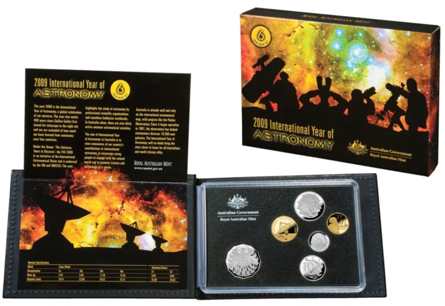 2009 Royal Australian Mint Six Coin Proof Set - International Year of Astronomy