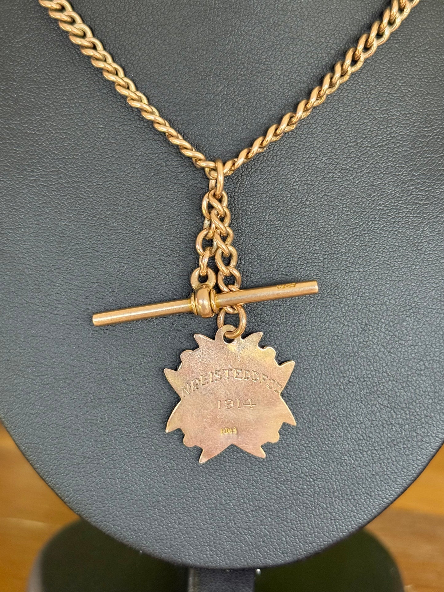 Antique 9ct Rose Gold Australian Fob Chain Necklace | Circa 1900s | 42.5cm