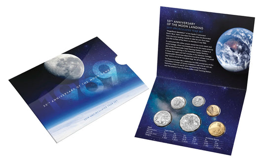 2019 Royal Australian Mint 50th Anniversary of the Moon Landing Uncirculated Six Coin Set