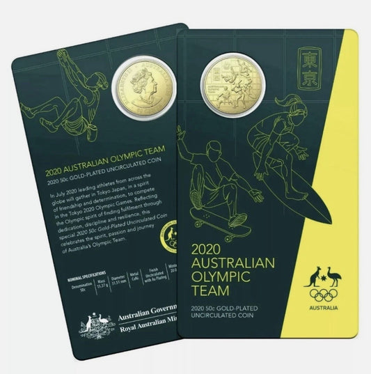 2020 Royal Australian Mint Paralympics Australia Tokyo $1 Coloured Uncirculated Coin on Card