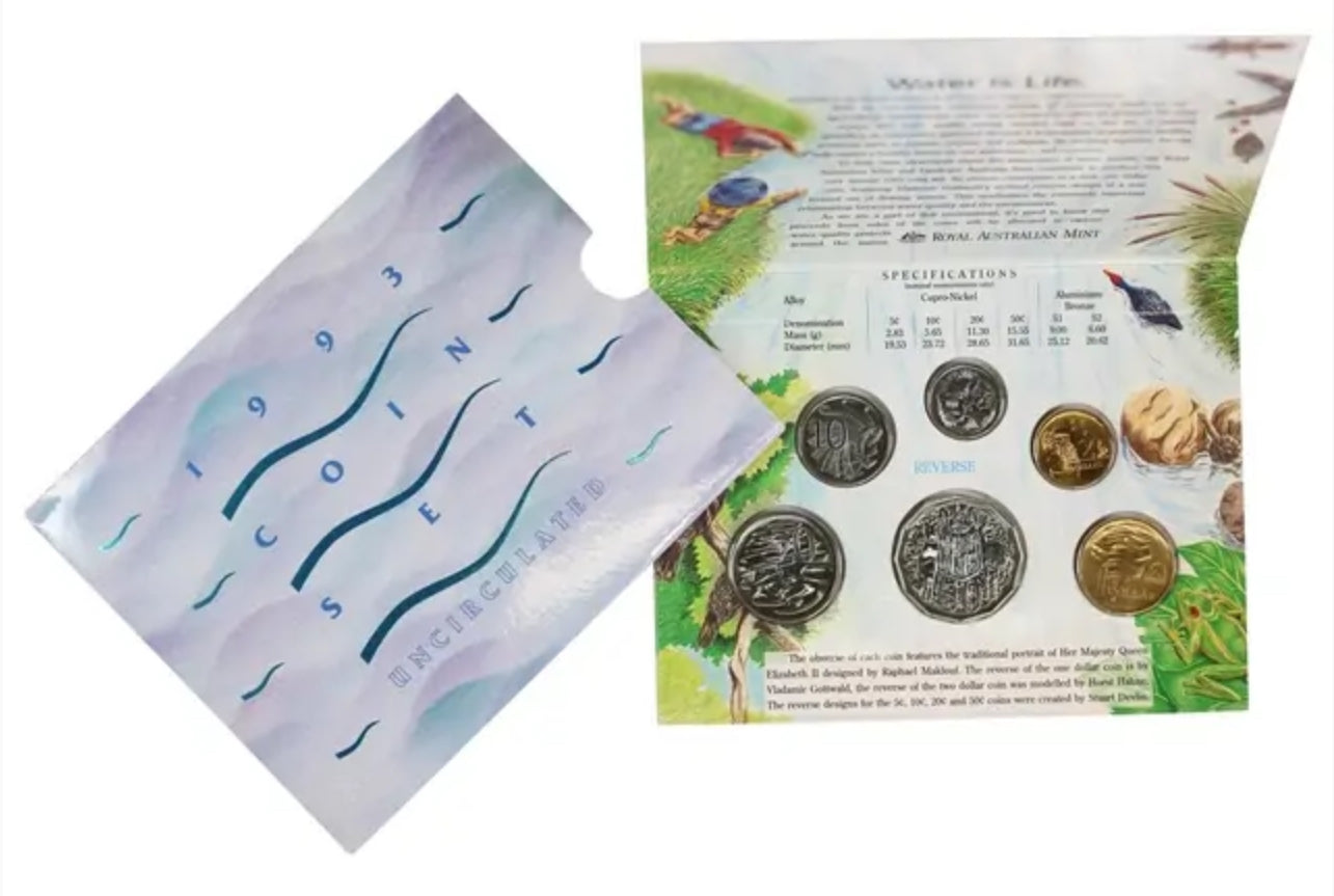 1993 Royal Australian Mint Uncirculated Six Coin Set – Landcare Water Is Life