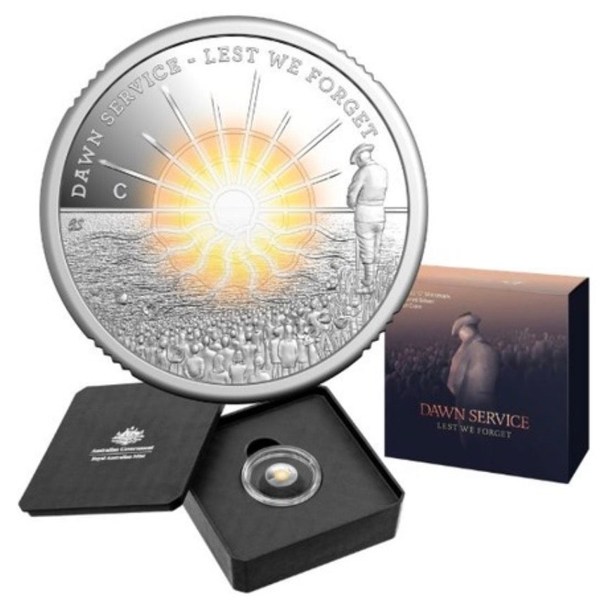 2026 Royal Australian Mint Dawn Service Lest We Forget C Mintmark Coloured Silver Proof Coin