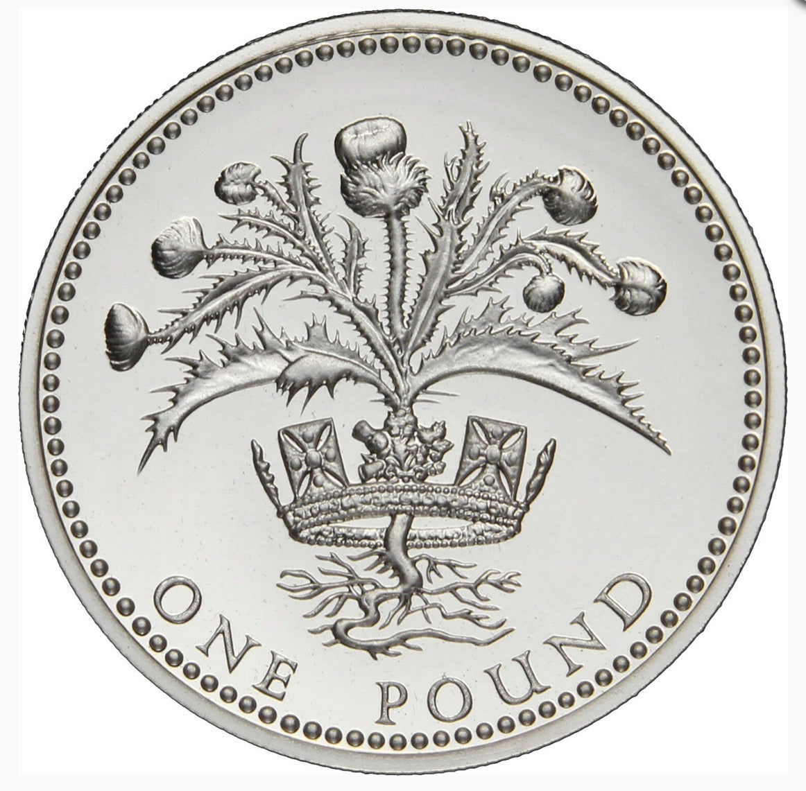 1986 United Kingdom Piedfort £1 Silver Proof Coin