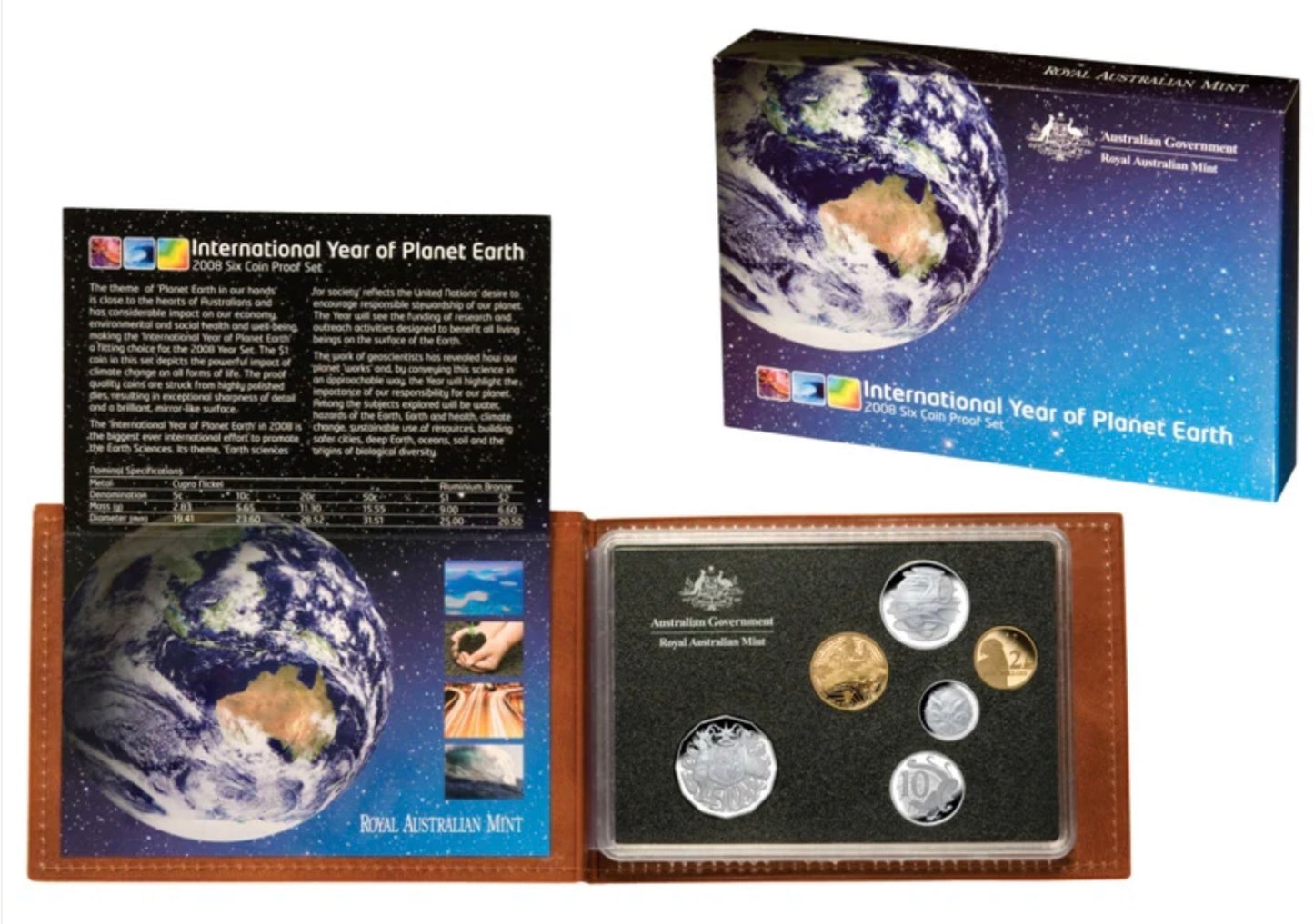2008 Royal Australian Mint Six Coin Proof Set - International Year of Planet Earth