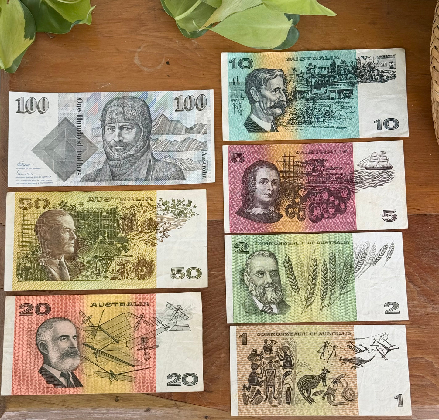 Pre-1996 Australian Banknote Set | Full Range, $100 to $1