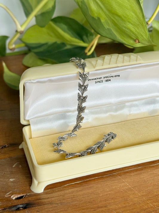 Vintage 1950s Marcasite Bracelet | Sterling Silver | Made in Germany | 18 cm