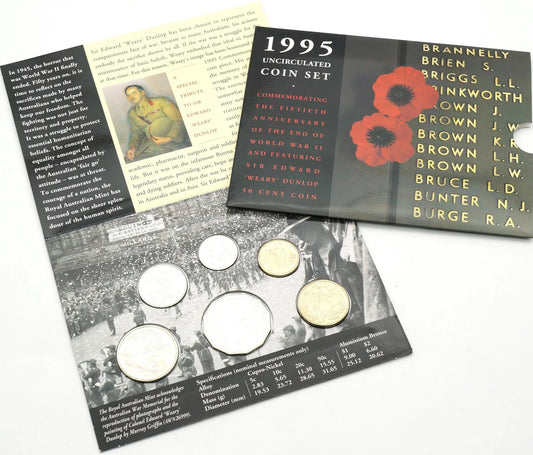 1995 Royal Australian Mint Uncirculated Six Coin Set – 50th Anniversary of the End of World War II