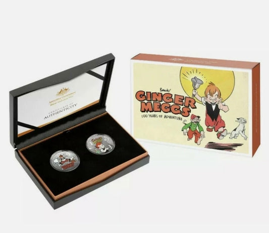 2021 Centenary of Ginger Meggs Coloured ½oz Silver $1 Two-Coin Set – Royal Australian Mint