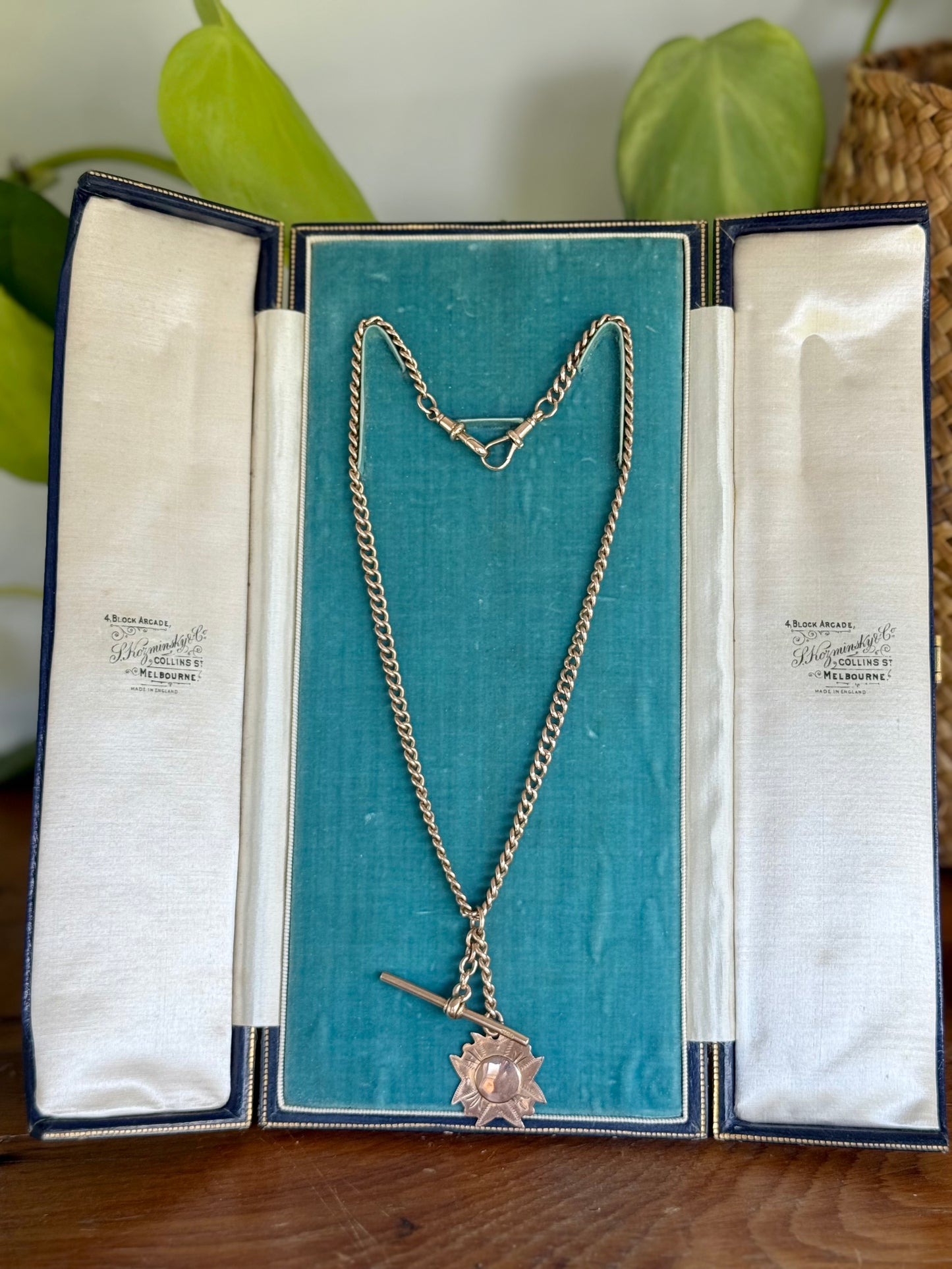 Antique 9ct Rose Gold Australian Fob Chain Necklace | Circa 1900s | 42.5cm