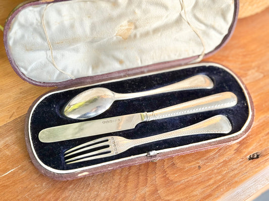 Children’s Hallmarked Silver Cutlery Set | 1858 Victorian Martin, Hall & Co.