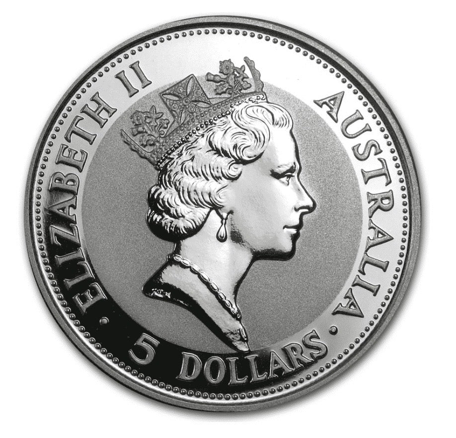 1991 Perth Mint Australian Kookaburra 1oz .999 Silver $5 Coin