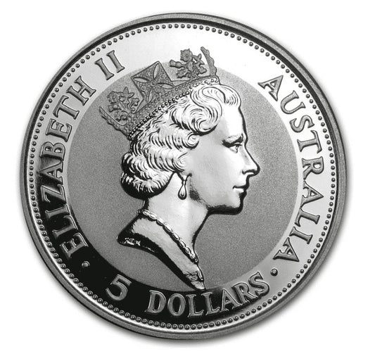 1991 Perth Mint Australian Kookaburra 1oz .999 Silver $5 Coin