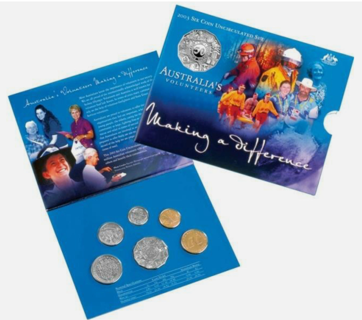 2003 Royal Australian Mint Australia's Volunteers Uncirculated Six Coin Set