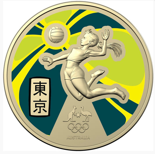 2020 Going to Tokyo Taliqua Clancy Coloured $1 Coin on Card