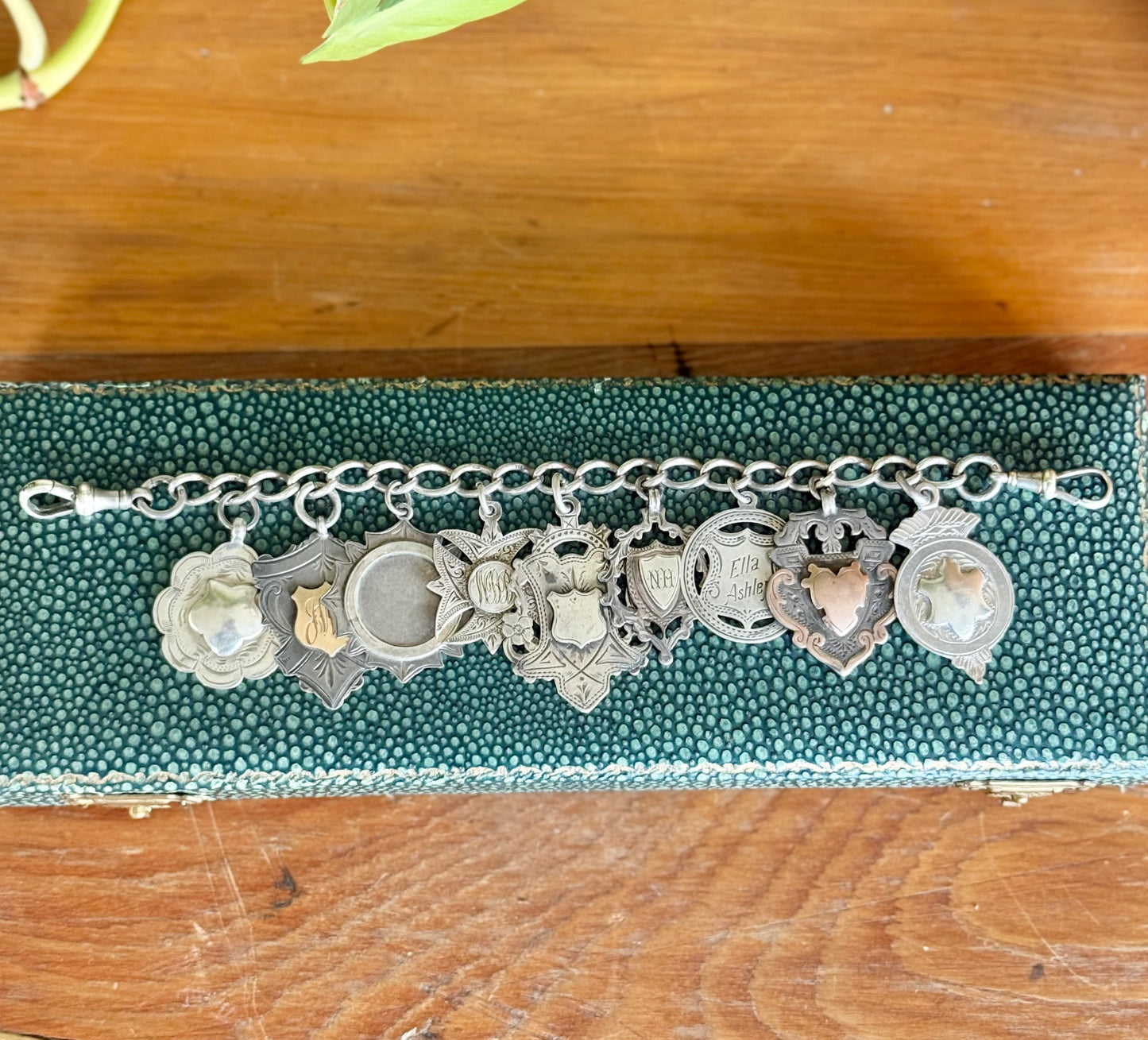 Sterling Silver Bracelet Featuring 9 Antique Hallmarked Fob Medals | Circa 1890 - 1920