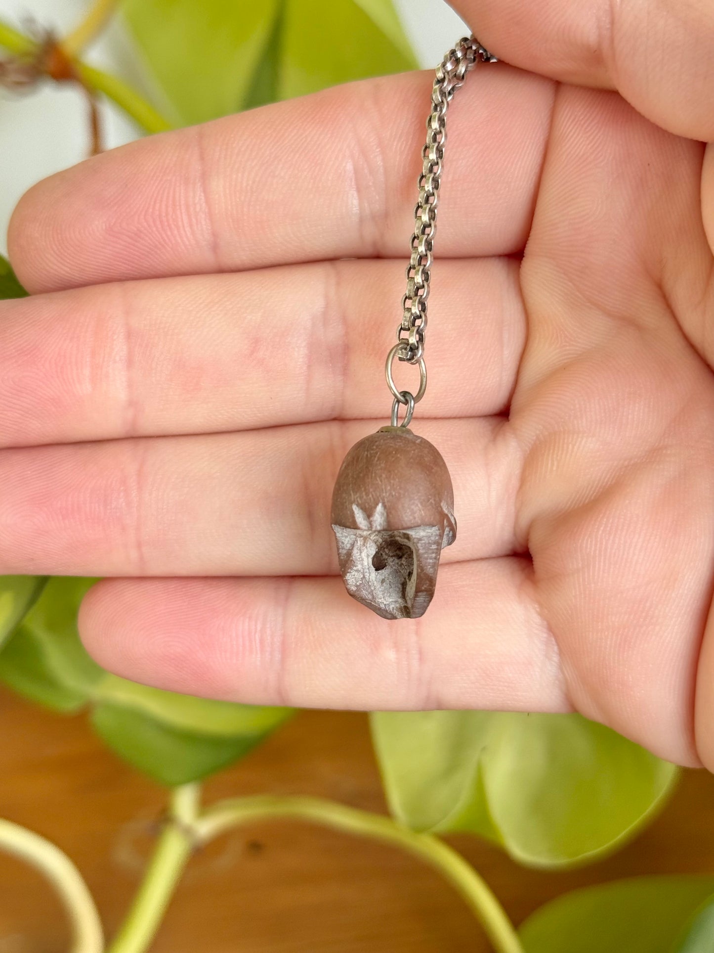 Antique Carved Stone Skull Pendant | Likely 1860’s Paris Exposition, Catacombs Souvenir, Memento Mori