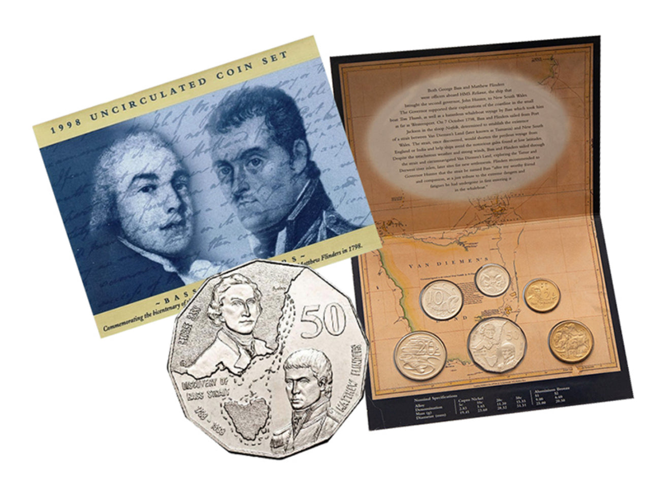 1998 Royal Australian Mint Uncirculated Six Coin Set – Bass & Flinders Bicentenary