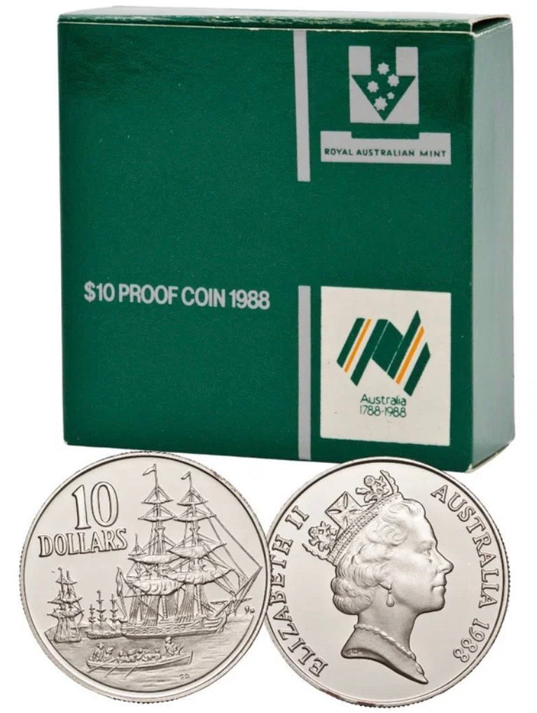 1988 Australian Bicentenary $10 Silver Proof Coin