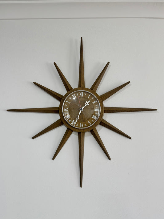 Vintage Junghans Starburst Clock | German Made | Mid Century Modern | Working Order