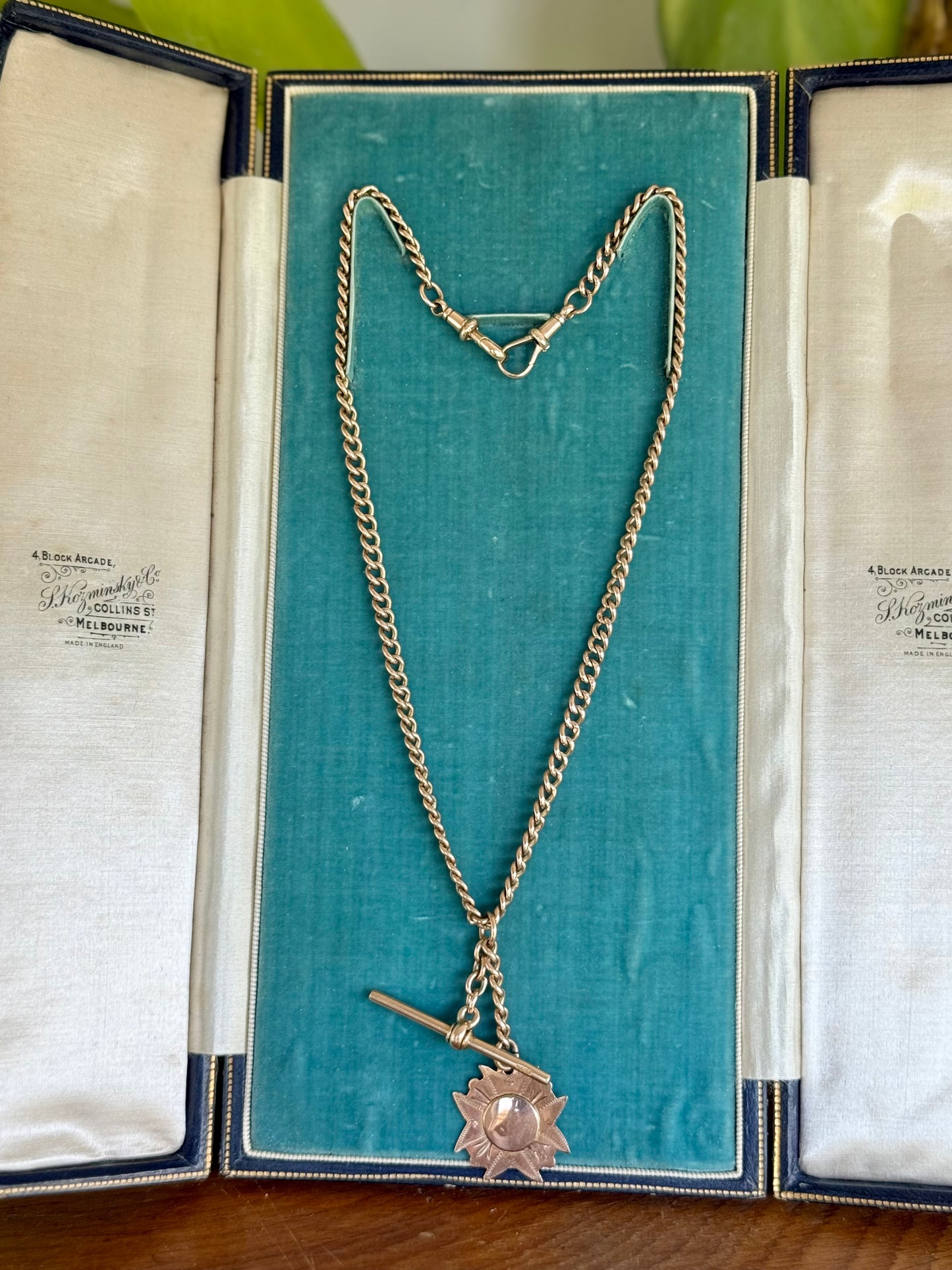 Antique 9ct Rose Gold Australian Fob Chain Necklace | Circa 1900s | 42.5cm