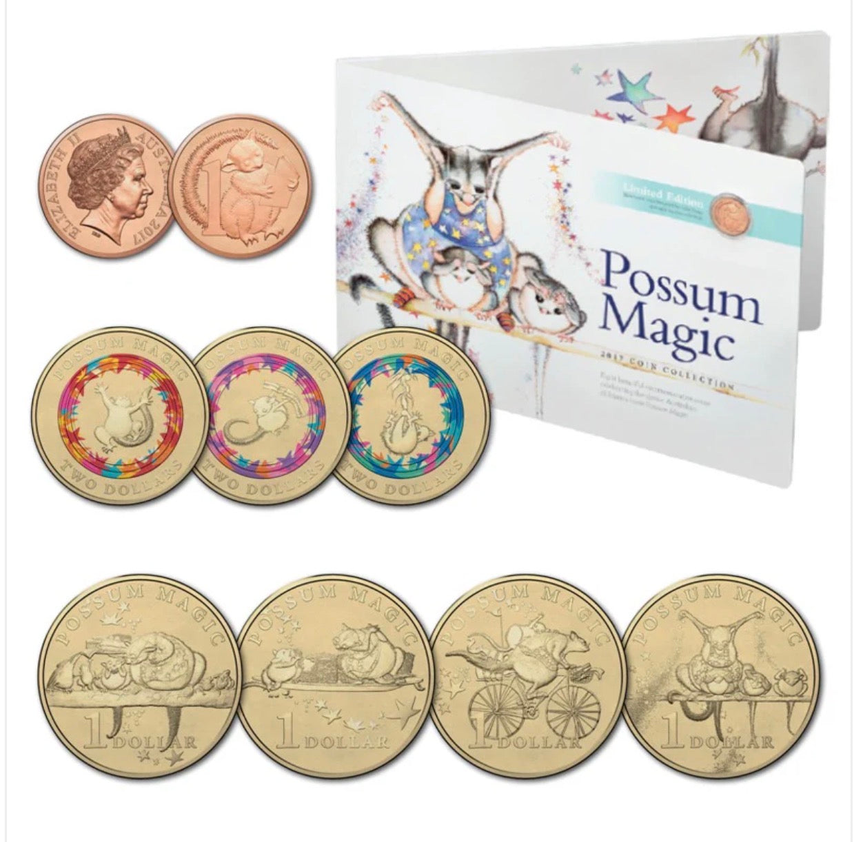 2017 Royal Australian Mint Possum Magic 8 Coin Collection Folder