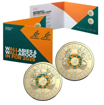 2025 Rugby Australia Wallabies &amp; Wallaroos Two $2 Coin Collection | Royal Australian Mint