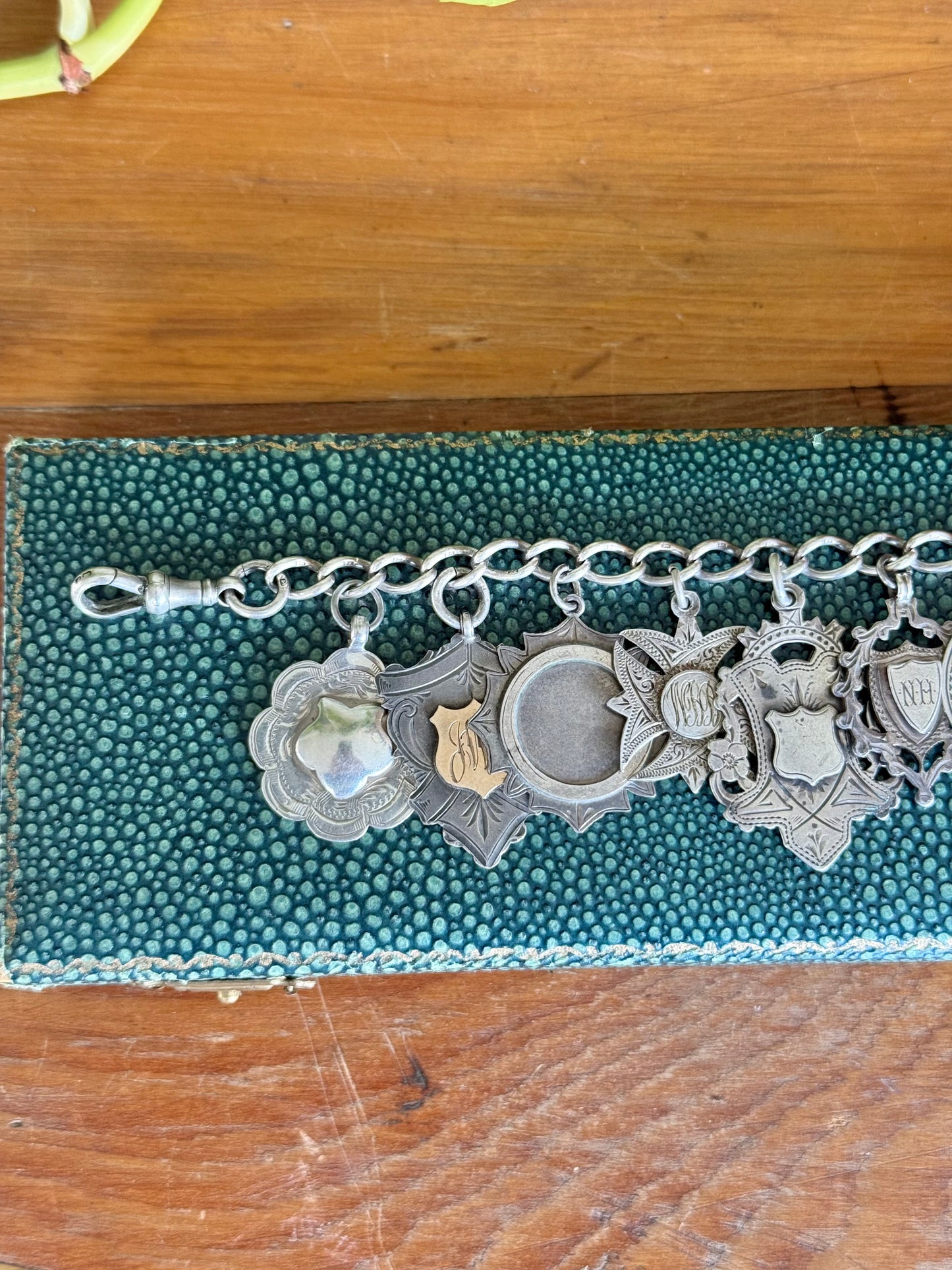 Sterling Silver Bracelet Featuring 9 Antique Hallmarked Fob Medals | Circa 1890 - 1920