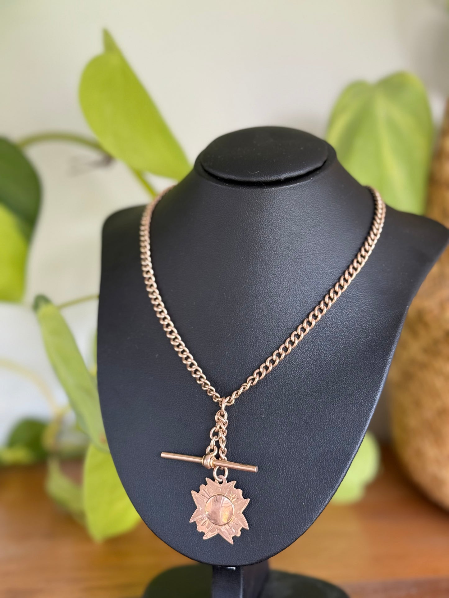Antique 9ct Rose Gold Australian Fob Chain Necklace | Circa 1900s | 42.5cm