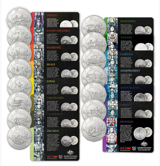2018 Anzac Spirit Complete 15-Coin Collection in Album