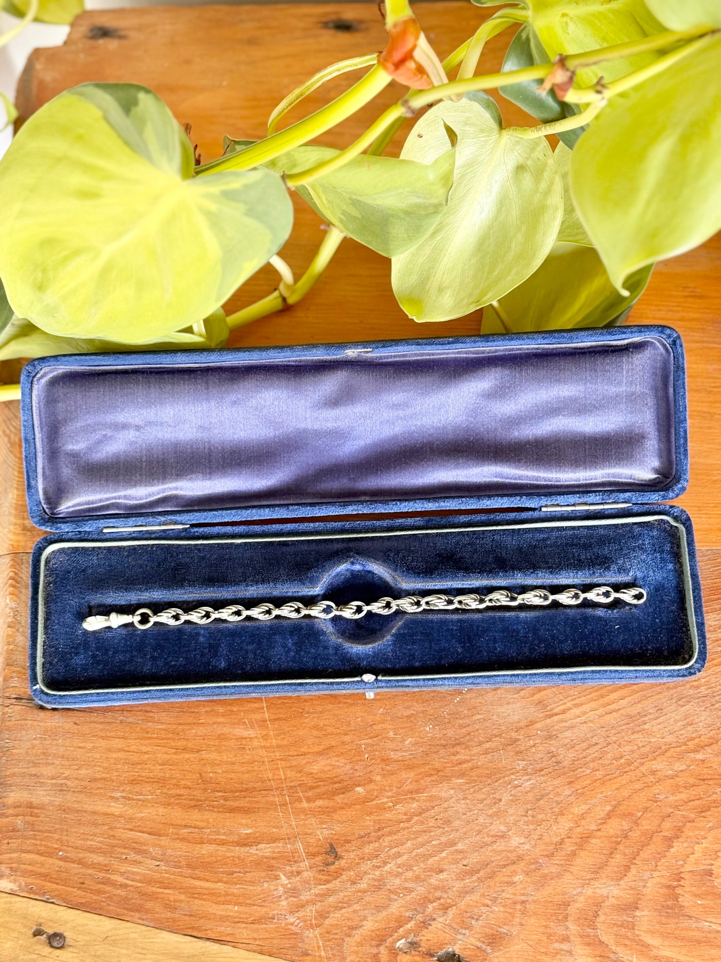 Victorian Sterling Silver Knotted Rope Link Bracelet | Albert Clasp Circa 1890’s