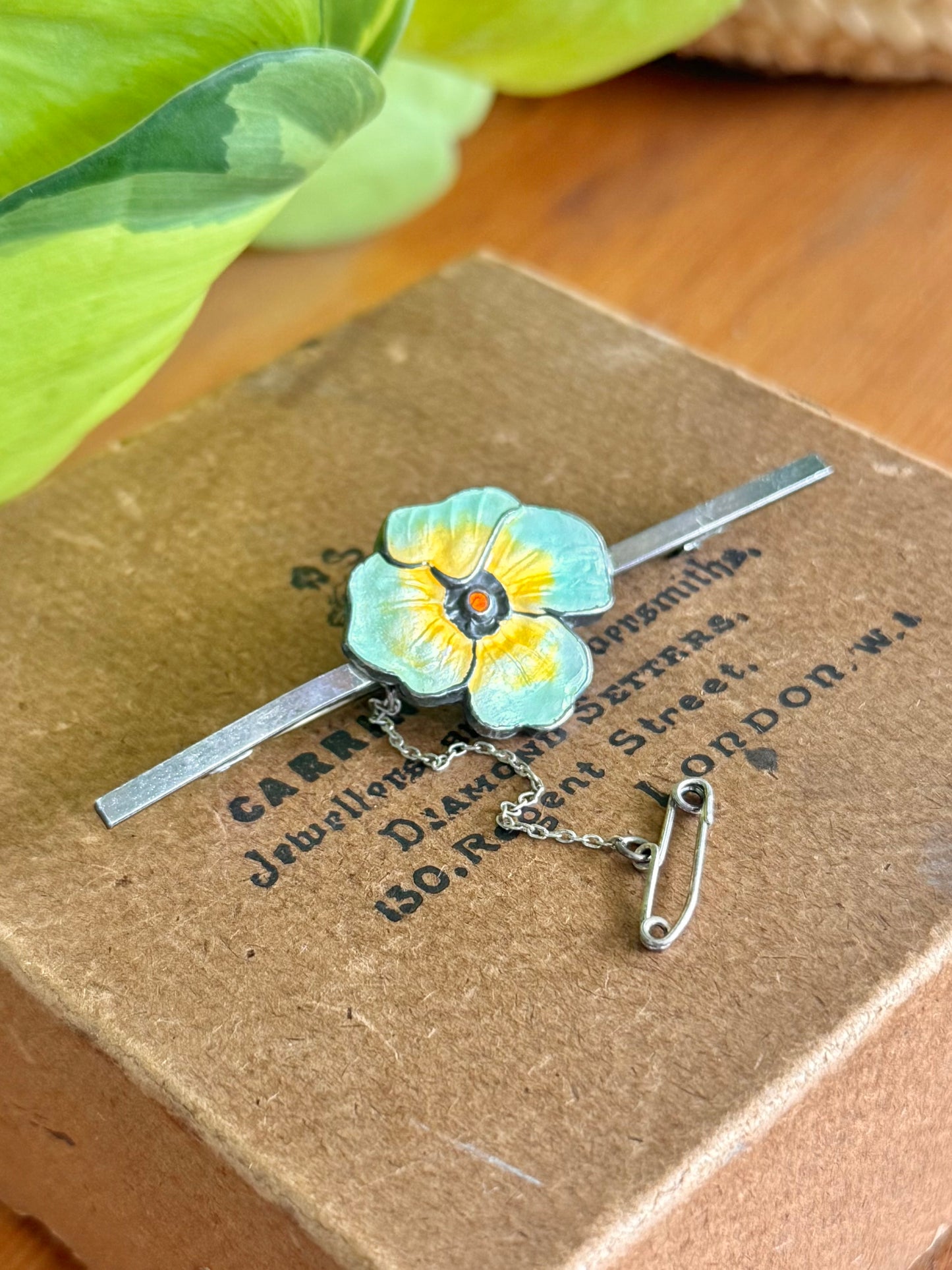 Circa 1900’s Sterling Silver Enamel Pansy Brooch | Edwardian Era | Excellent Condition