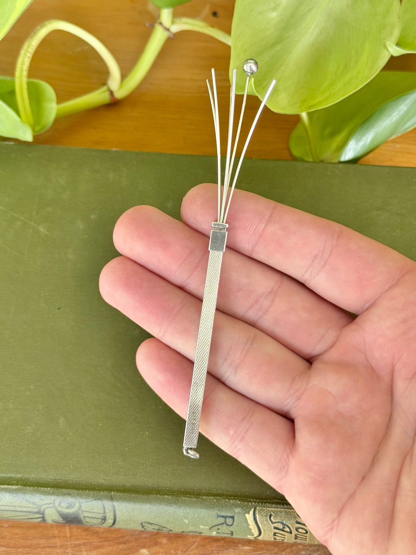 Hallmarked Sterling Silver retractable Cocktail Swizzel Stick | 1970 S J Rose & Son