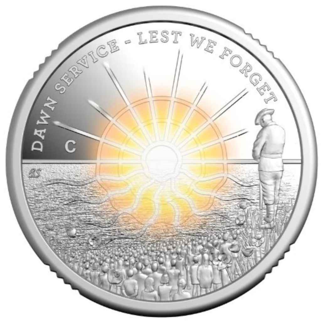 2026 Royal Australian Mint Dawn Service Lest We Forget C Mintmark Coloured Silver Proof Coin