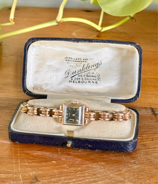 9ct Gold Woman’s Watch & Bracelet | Dunklings Australia 1940’s