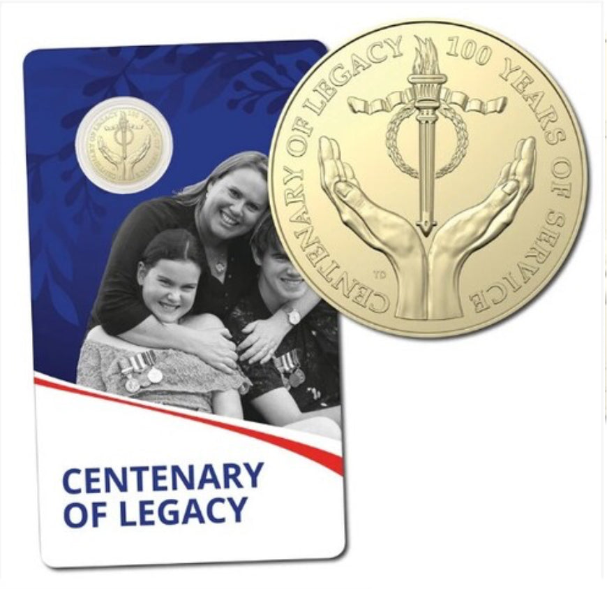 2023 Royal Australian Mint Centenary of Legacy $1 Uncirculated Coin on Card