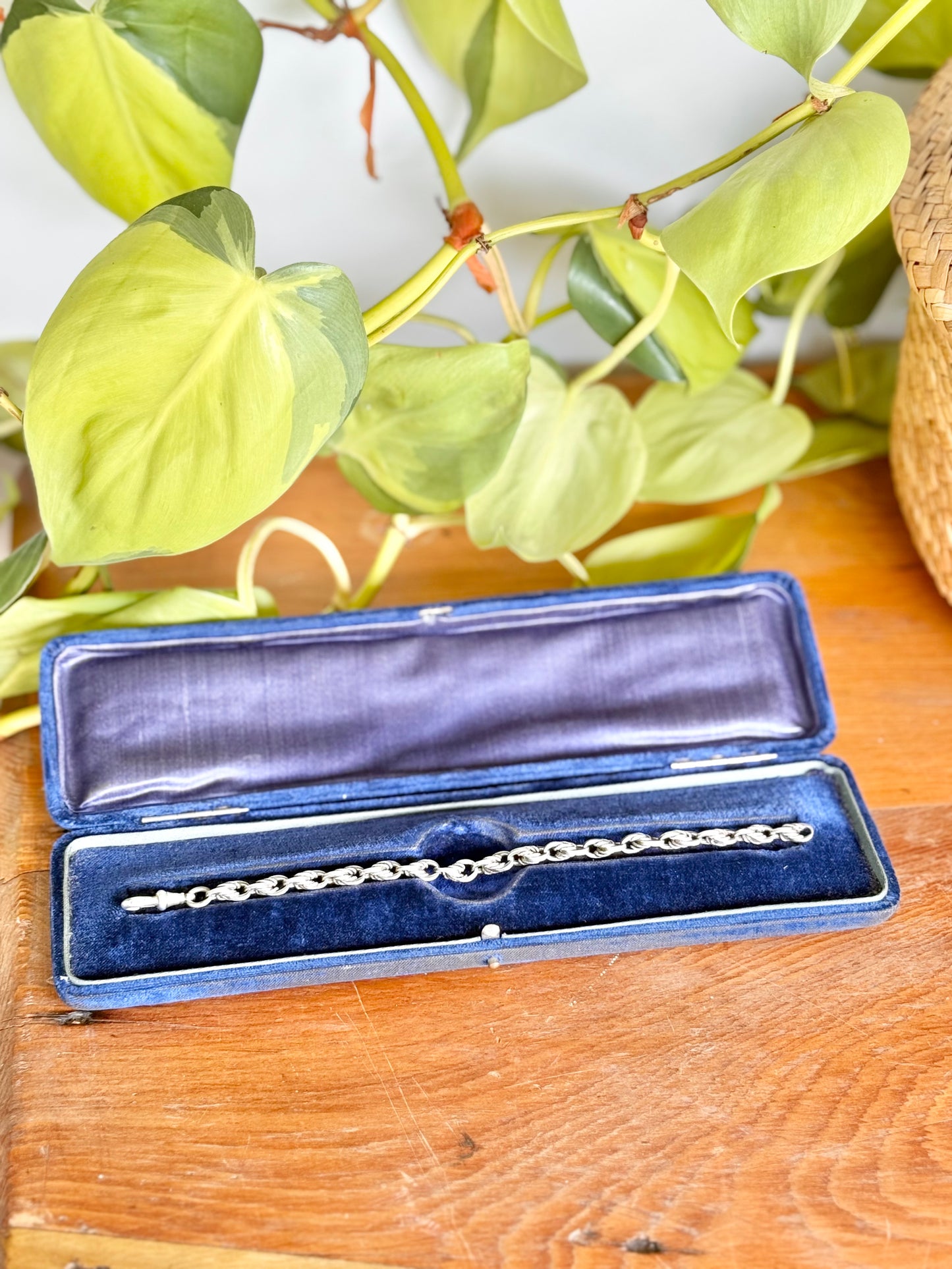 Victorian Sterling Silver Knotted Rope Link Bracelet | Albert Clasp Circa 1890’s