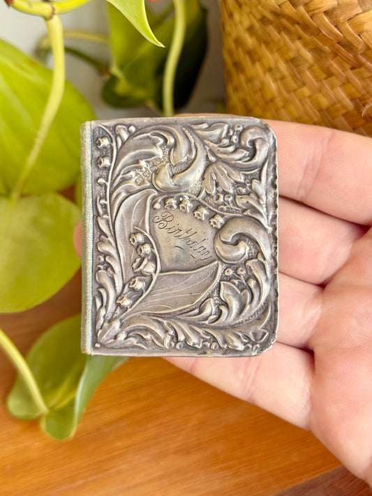 Royal Bijou Miniature Birthday Book | Hallmarked Silver Front | Chester 1906